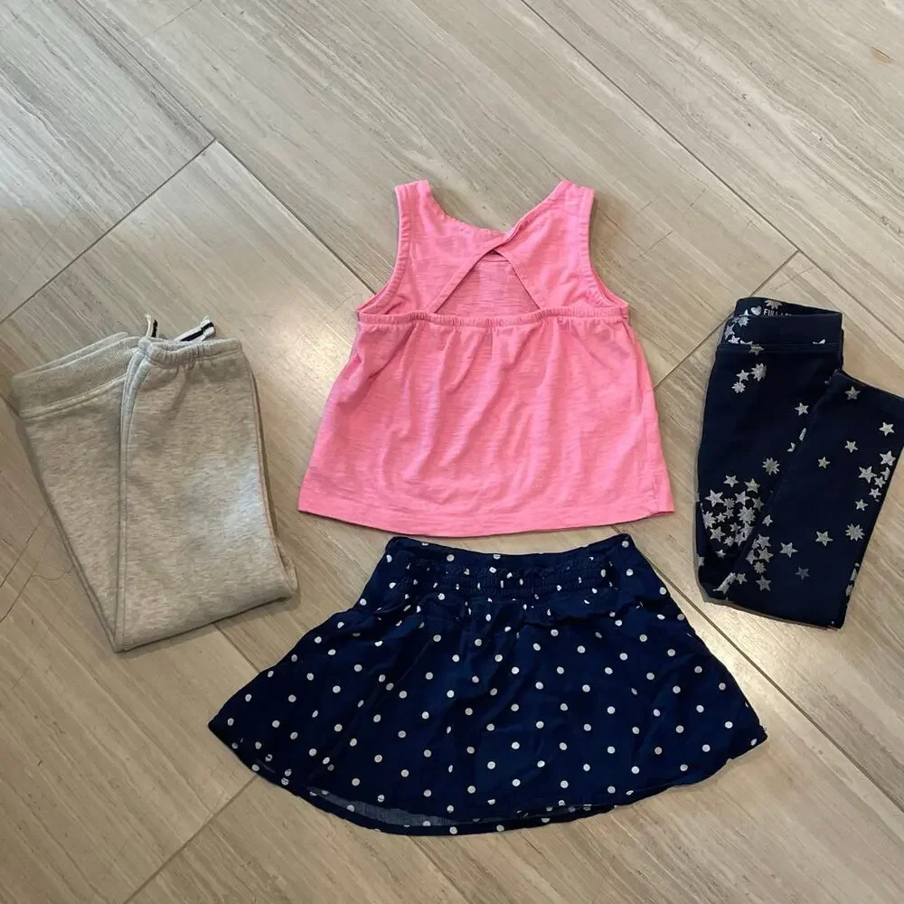 J.Crew Crewcuts‎ Gap Lot of 4 Shirt Bottoms Skort Skirt Leggings Joggers Trip 3T